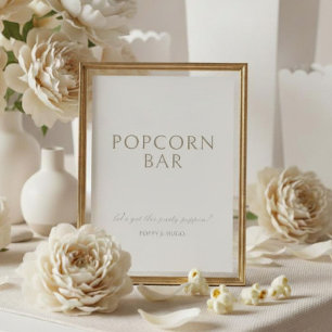 Numéro De Table Ivory   Panneau de table pour bar à popcorn de mar