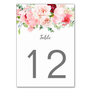 Numéro De Table Jardin aquarelle sauvage  