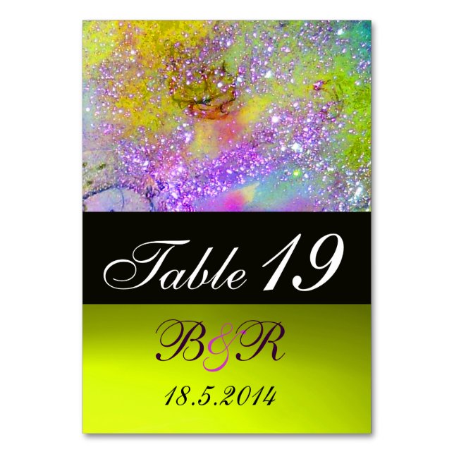 Numéro De Table JARDIN DES OMBRES PERDUES rose violet or jaune (Par défaut)
