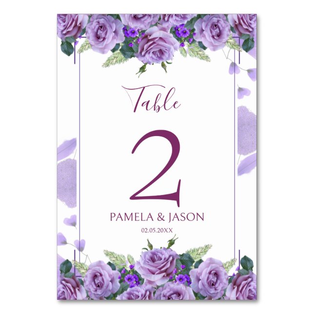 Numéro De Table Jardin d'été Aquarelle Mariage floral (Par défaut)