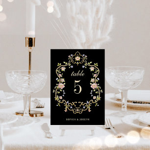 Numéro De Table Jardin vintage   Mariage Luxe coloré