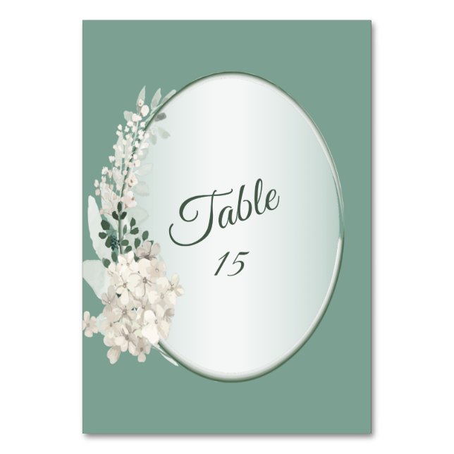 Numéro De Table Jasmine Floral Green Geometric Wedding Party (Par défaut)