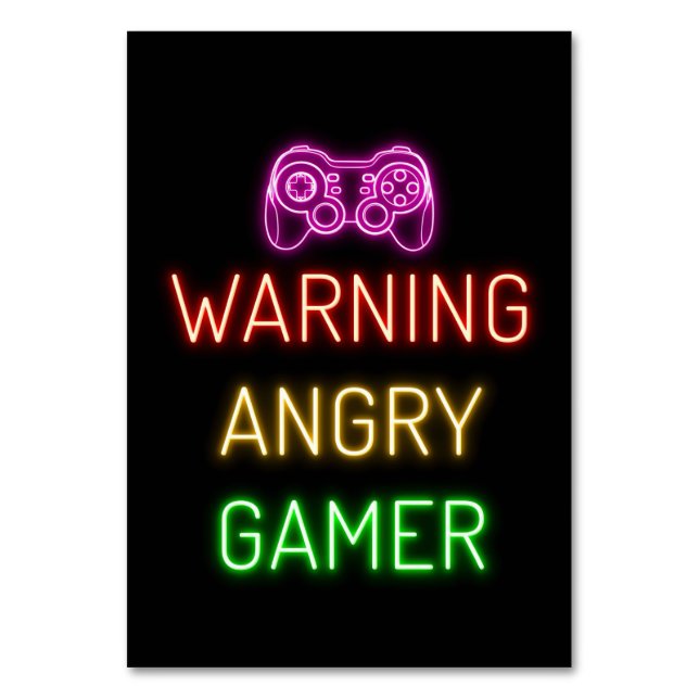 Numéro De Table Jeu Avertissement Gamer en colère (Par défaut)