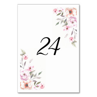 Numéro De Table Joli Pétales Pastel