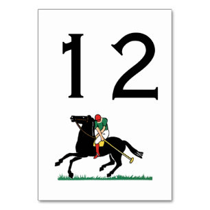 Numéro De Table Joueur de polo vintage sur poney