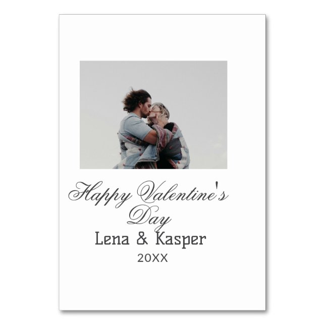 Numéro De Table Joyeuse Saint-Valentin couple photo moderne simple (Par défaut)