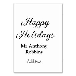 Numéro De Table Joyeuses vacances ajouter nom date année simple mi