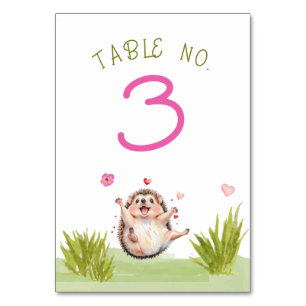 Numéro De Table Joyeux Baby shower de fête de Hérisson