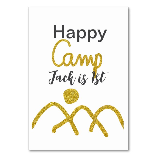 Numéro De Table Joyeux camping camper un anniversaire enfants sole (Par défaut)