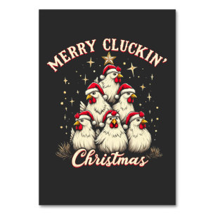 Numéro De Table Joyeux clucage Noël Funny Chicken Roosters