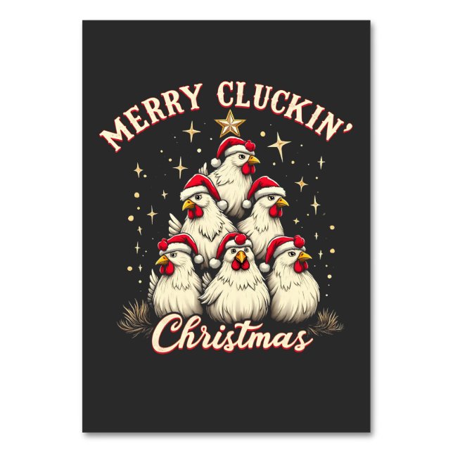 Numéro De Table Joyeux clucage Noël Funny Chicken Roosters (Par défaut)