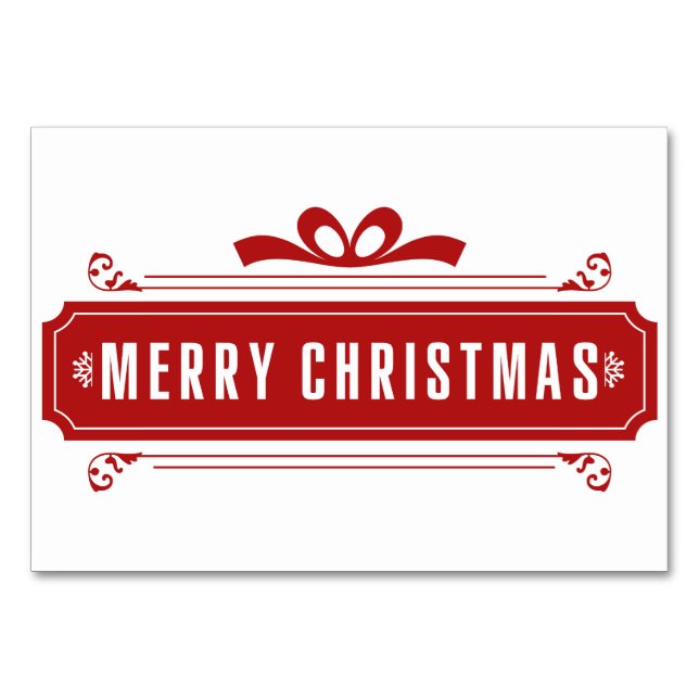 Numéro De Table Joyeux Noël (Devant)