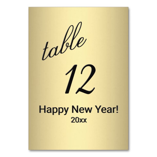Numéro De Table Joyeux Nouvel An Gold Table Numéro (Par défaut)