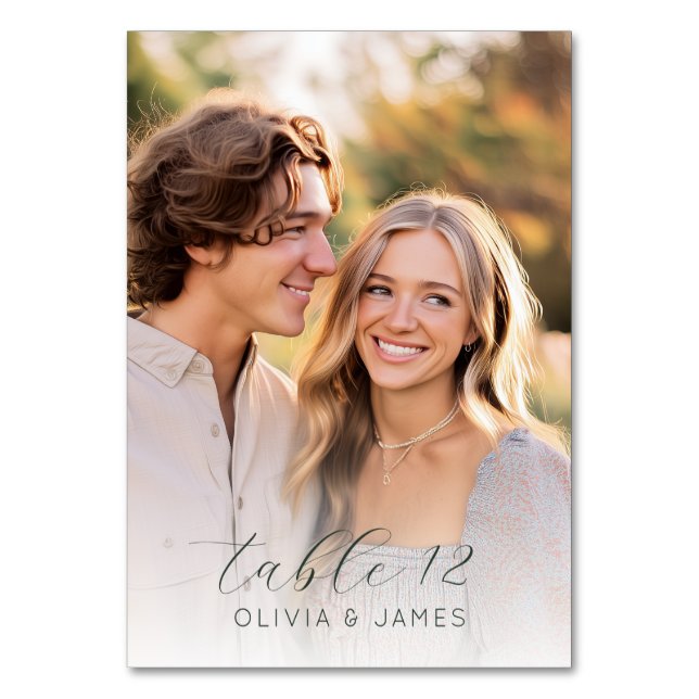 Numéro De Table Joyful Beige Romantic Photo (Dos)