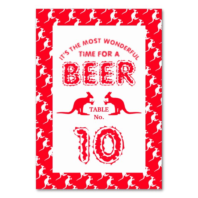 Numéro De Table Kangaroo Beer, fête de Noël australienne (Par défaut)