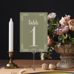 Numéro De Table Katherine Frame Couleurs courbes Mariage