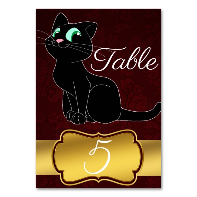 Numéro De Table Kitty noir (Par défaut)