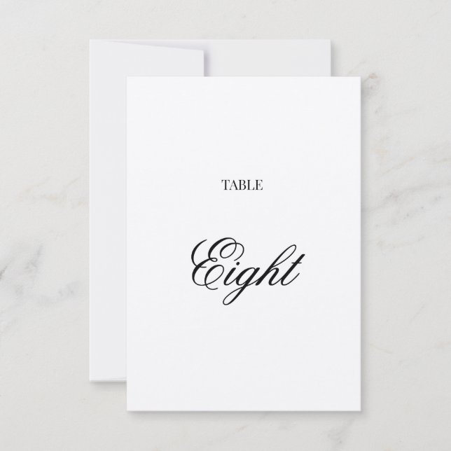Numéro de table kraft en calligraphie noire Script (Devant)