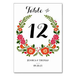 Numéro De Table La collection de Mariages d'été de Bohême