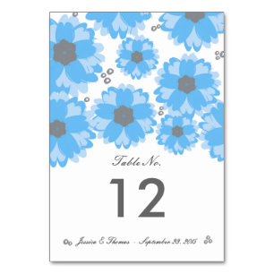 Numéro De Table La collection de Mariages en fleurs bleues Numéros