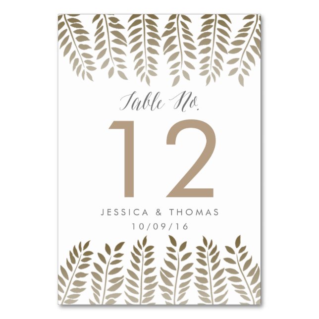 Numéro De Table La collection de Mariages Monochrome Fern Woodland (Par défaut)