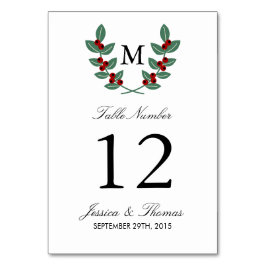 Numéro De Table La collection de Mariages Monogram Berry Bush