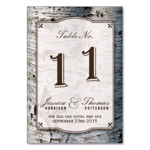 Numéro De Table La collection de Mariages Rustic Silver Birch Tree