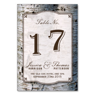 Numéro De Table La collection de Mariages Rustic Silver Birch Tree