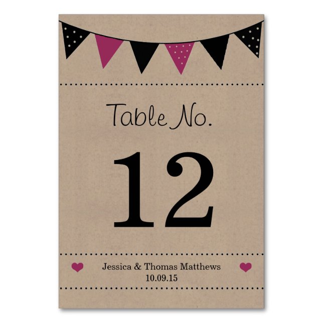 Numéro De Table La collection moderne de Mariages à bascule rose (Par défaut)
