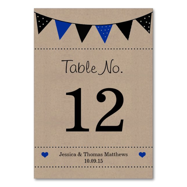 Numéro De Table La collection moderne de Mariages de Bunting Bleu (Par défaut)