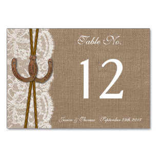 Numéro De Table La collection Rustic Horseshoe Mariage