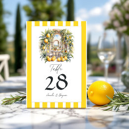 Numéro De Table "La Dolce Vita" Lemon Grove Mariage italien