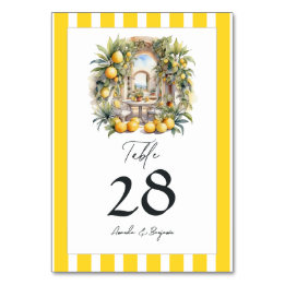 Numéro De Table "La Dolce Vita" Verger de Citrons Mariage Italien
