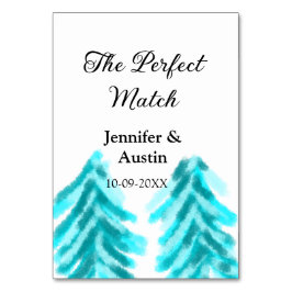 Numéro De Table La parfaite correspondance hiver pin bleu mariage 