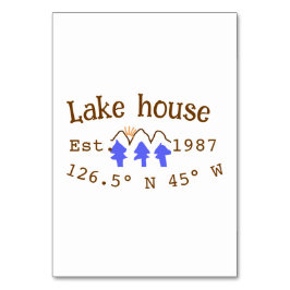 Numéro De Table Lake house et. Date année coordonnées personnalisé