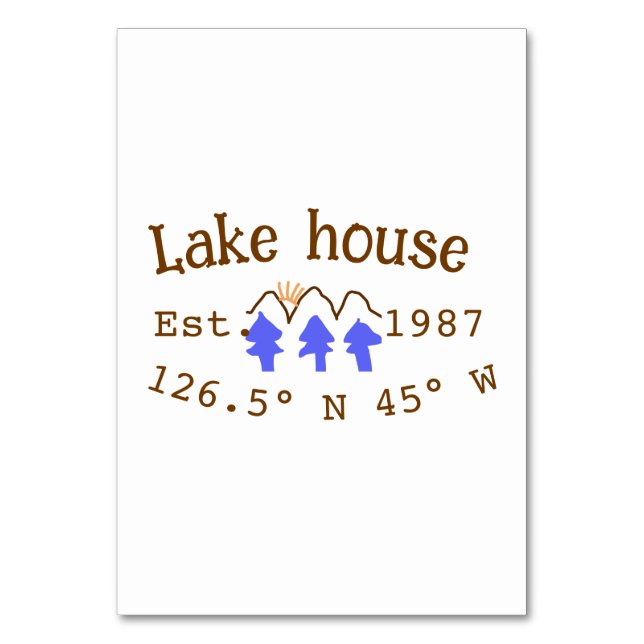 Numéro De Table Lake house et. Date année coordonnées personnalisé (Par défaut)