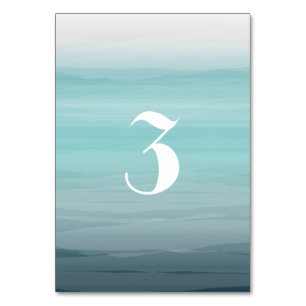Numéro De Table L'aquarelle a inspiré le mariage turquoise d'Ombre