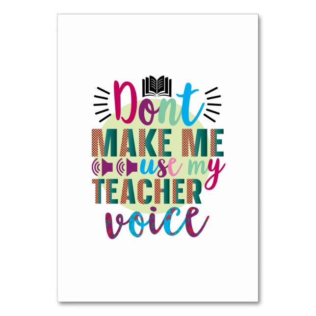 Numéro De Table L'art enseignant ne me forcent pas à utiliser ma v (Par défaut)