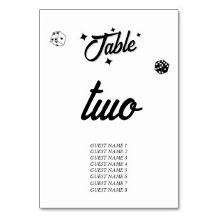 Numéro De Table Las Vegas Casino Destination Mariage Noir Blanc