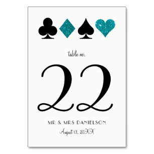 Numéro De Table Las Vegas Turquoise Parties scintillant Numéro de 
