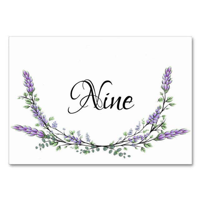 Numéro De Table Lavande et Eucalyptus aquarelle tableau neuf (Devant)