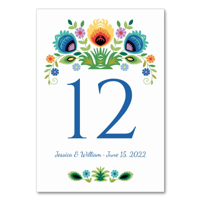 Numéro De Table Lavande et Jaune de fleurs folkloriques polonaises (Par défaut)