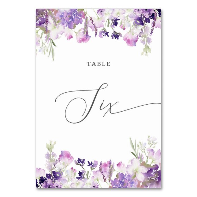 Numéro De Table Lavande florale Numéro de six tables (Par défaut)