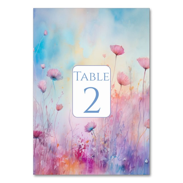 Numéro De Table Lavande rose rose du jardin de printemps (Par défaut)