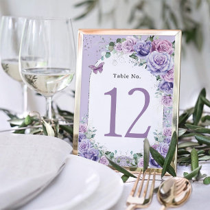 Numéro De Table Lavande violette Lavande Florale Anniversaire Quin