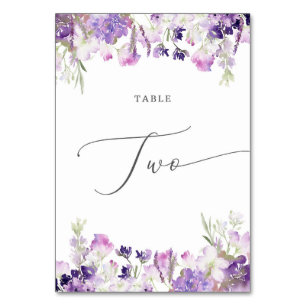 Numéro De Table lavande violette Numéro de deux tables