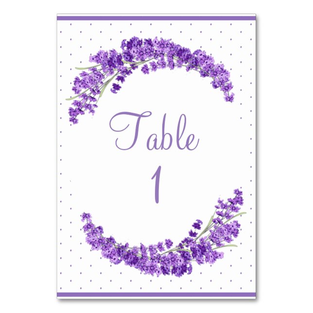 Numéro De Table Lavender Breeze Floral Wreath Mariage (Par défaut)