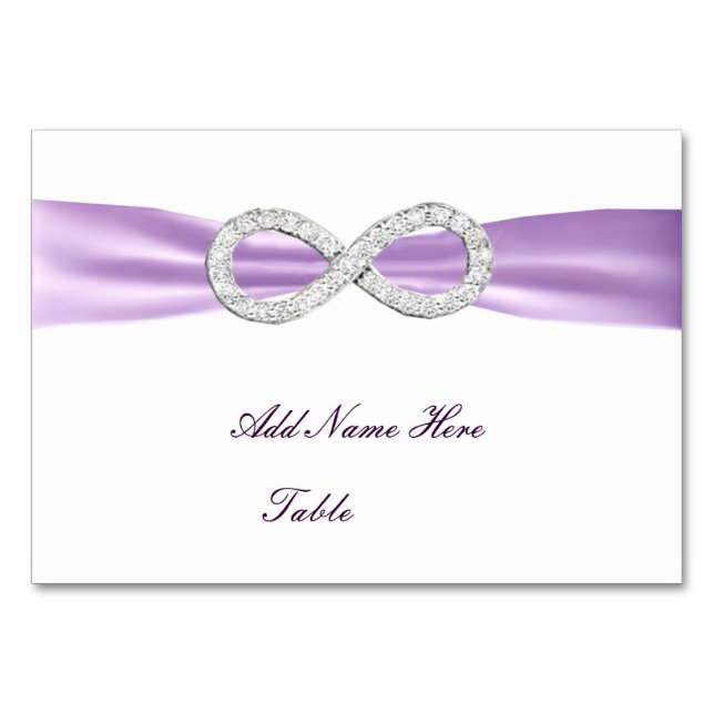 Numéro De Table Lavender Diamond Infinity Mariage Table Place Card (Devant)
