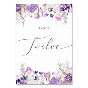 Numéro de table Lavender floral Douze