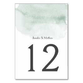 Numéro De Table Laver d'aquarelle verte Wasabi |